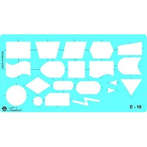 Gabarito de Fluxogramas, E-10  Trident, Acrílico