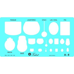 Gabarito de Sanitários A-8  em 3 Escalas, Trident